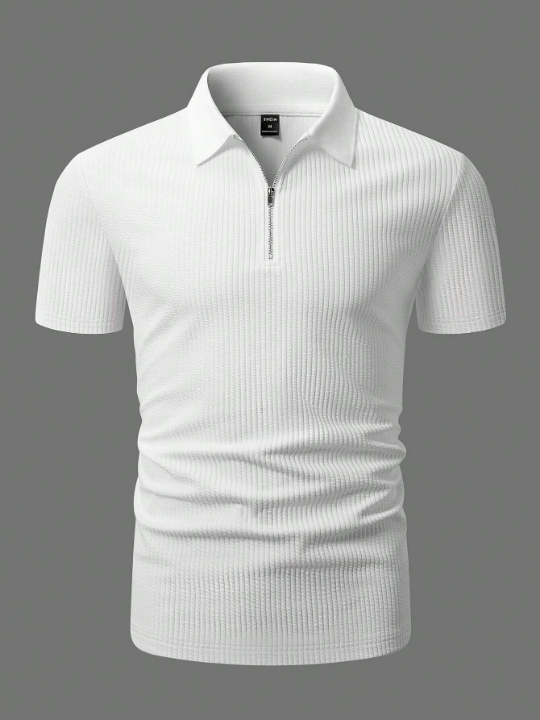 Manfinity Homme Men's Short Sleeve Ribbed Polo Shirt