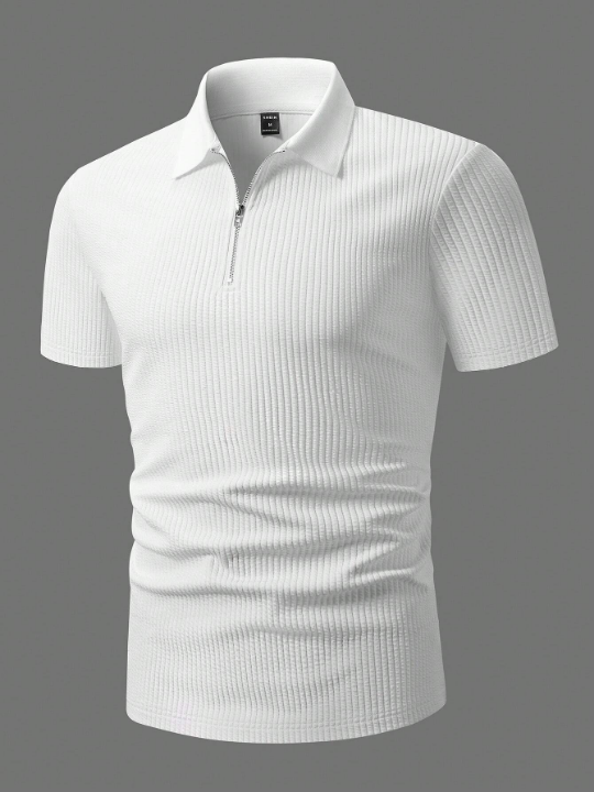 Manfinity Homme Men's Short Sleeve Ribbed Polo Shirt