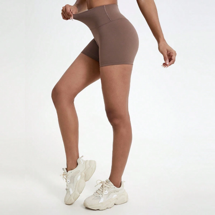 1 Piece Of Women's Nude High-Waisted Yoga Cycling And Running Tight-Fitting Sweat-Absorbent Breathable Quick-Drying Butt-Lifting Sports Fitness Shorts Shapewear Shorts Spandex Shorts