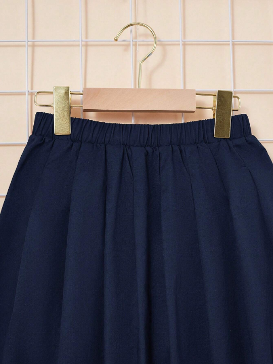 Girls' Elastic Waist A-Line Flared Skirt