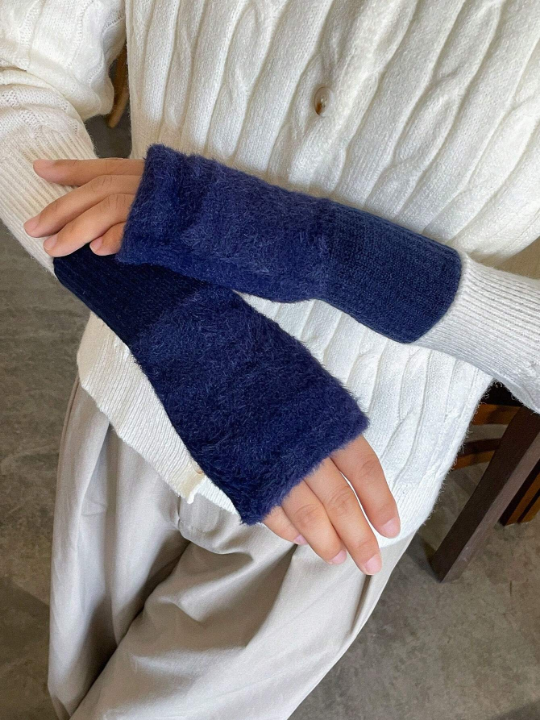 DAZY Blue Regular Knit Warm Gloves