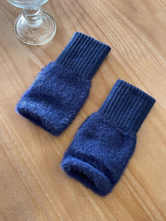 DAZY Blue Regular Knit Warm Gloves