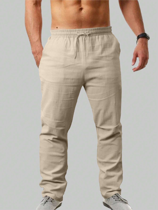 Men's Drawstring Waist Linen Casual Pants