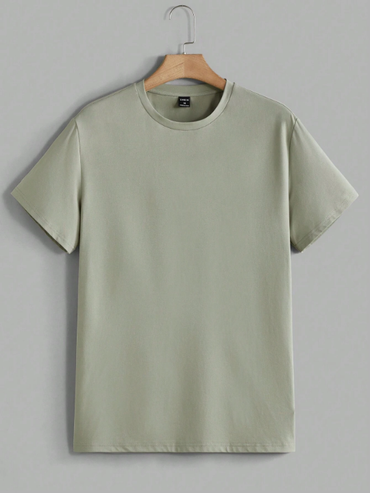 Manfinity Basics Men'S Solid Casual Short Sleeve T-Shirt