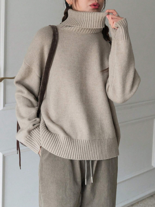 DAZY Turtleneck Drop Shoulder Sleeve Sweater