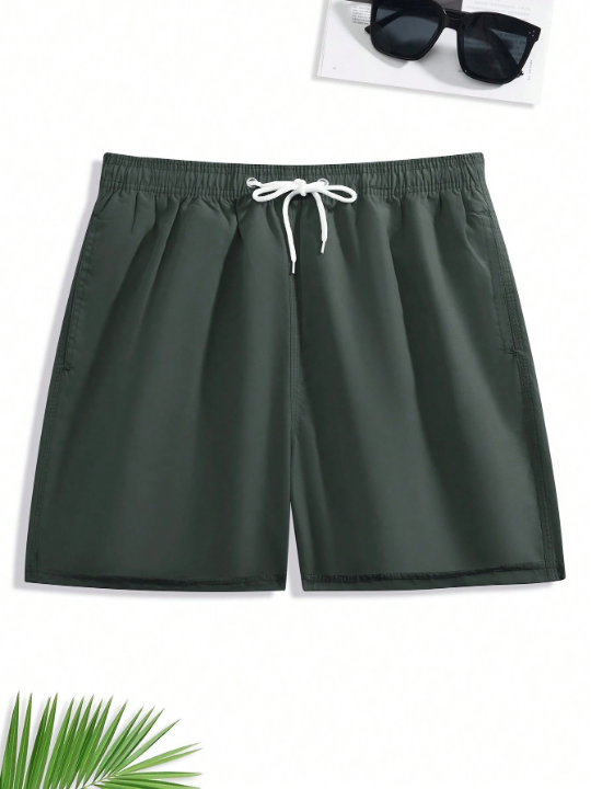 1pc Men's Shorts Beach Shorts With Drawstring Swimming Trunks