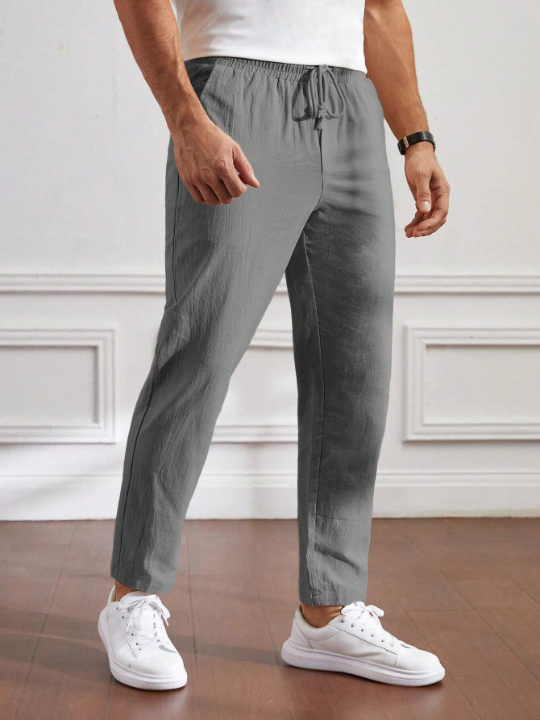 Manfinity Homme Men's Casual Woven Pants With Slanted Pockets