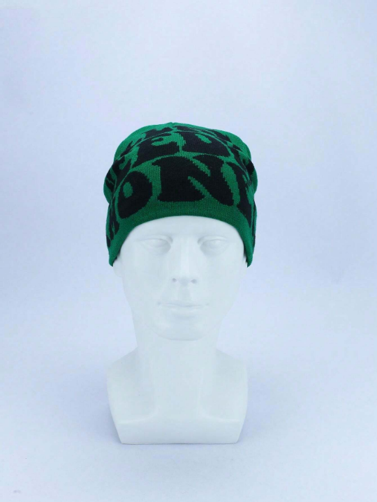 1pc Unisex Knitted Hat With Letter Jacquard Pattern, Windproof Outdoor Cycling Cap, One Size