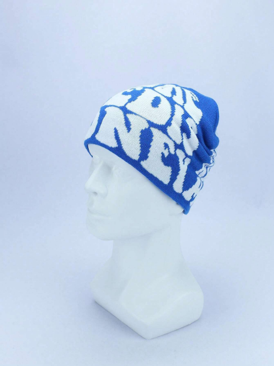 1pc Unisex Alphabet Jacquard Knitted Hat, Outdoor Casual Windproof Cycling Cap, Free Size