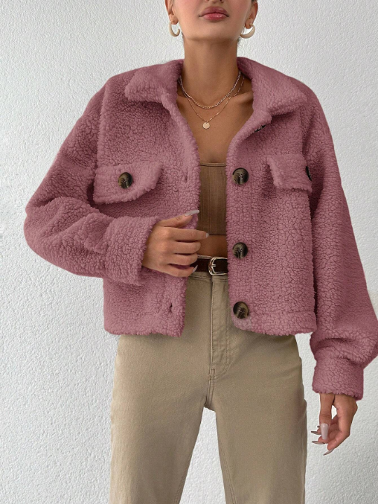 PETITE Women's Sherpa Collar Jacket