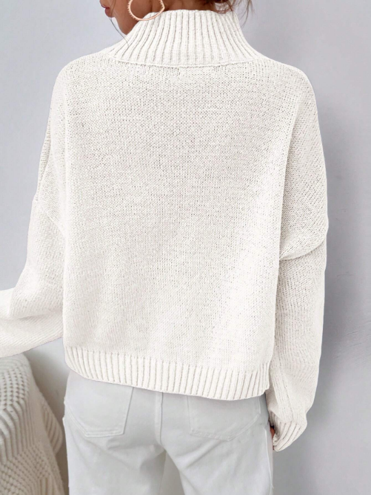 Mock Neck Solid Sweater