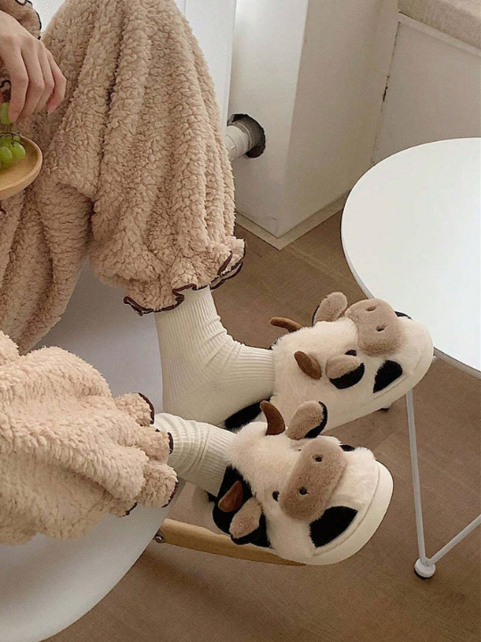 Cute Cartoon Animal Pattern Home Slippers, Warm, Comfortable, Non-Slip And Fashionable Design