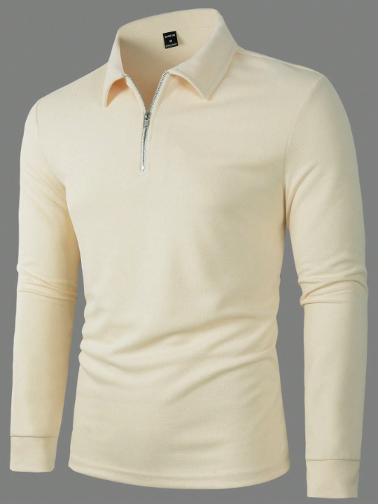 Manfinity Men Quarter Zip Polo Shirt