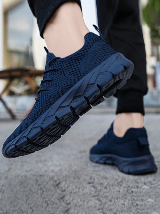 Shoes For Men Gym Tennis Athletic Mesh Fashion Sneakers Lightweight Sports Workout Running Casual Shoes Comfortable Footwear Trainers Blue