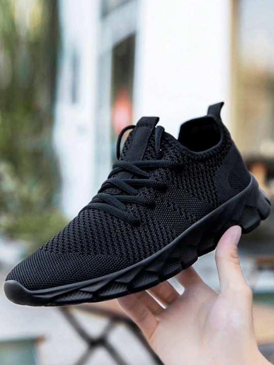 Shoes For Men Gym Tennis Athletic Mesh Fashion Sneakers Lightweight Sports Workout Running Casual Shoes Comfortable Footwear Trainers Black