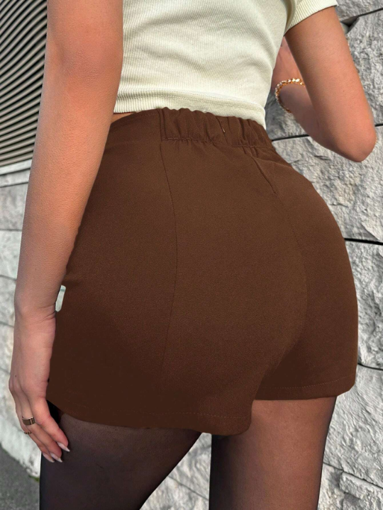 Solid Split Hem Skort