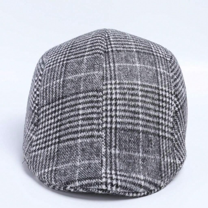 British Style Men's Woolen Octagonal Cap, Painter Hat, Newsboy Cap For Spring And Autumn