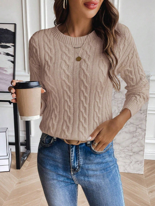 Frenchy Solid Color Drop-Shoulder Sweater