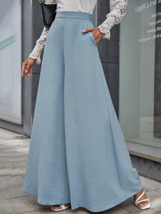 LUNE Solid Colored Wide Leg Pants