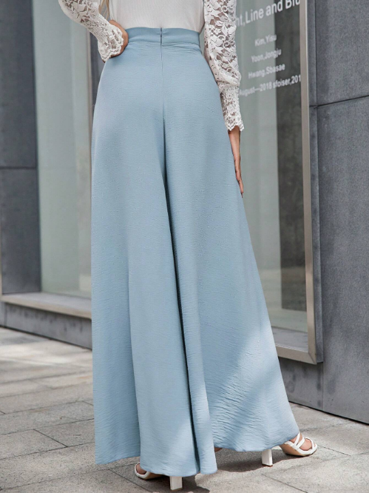 LUNE Solid Colored Wide Leg Pants