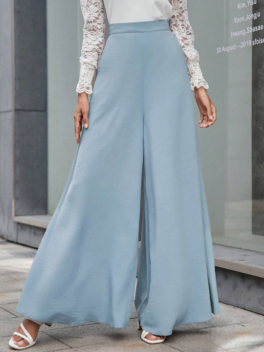 LUNE Solid Colored Wide Leg Pants