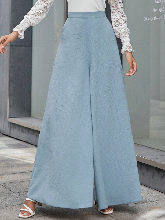 LUNE Solid Colored Wide Leg Pants