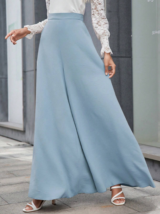 LUNE Solid Colored Wide Leg Pants