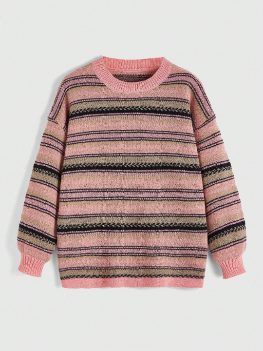 ROMWE Kawaii Academic Style Casual Striped Sweater In Multiple Colors