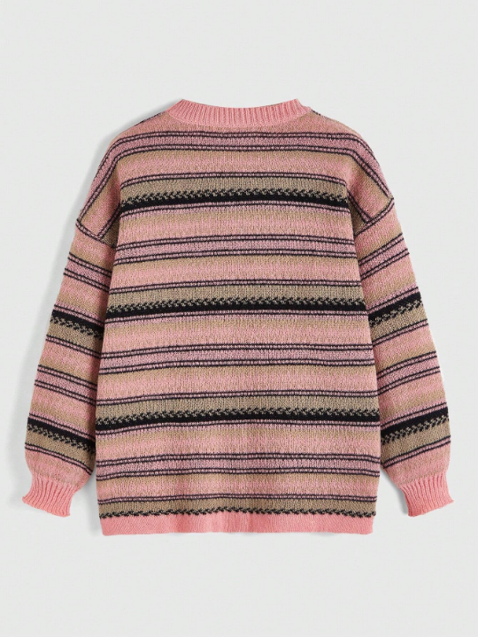 ROMWE Kawaii Academic Style Casual Striped Sweater In Multiple Colors