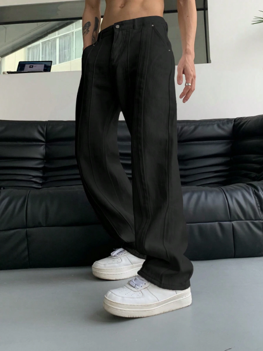 Manfinity Hypemode Men Slant Pocket Straight Leg Pants