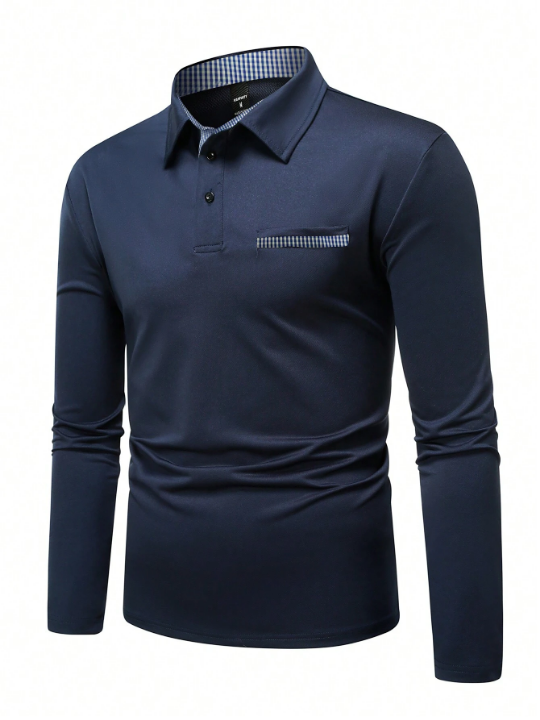 Manfinity Homme Men's Long Sleeve Polo Shirt