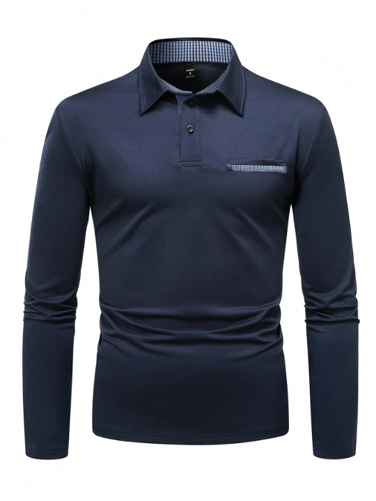 Manfinity Homme Men's Long Sleeve Polo Shirt