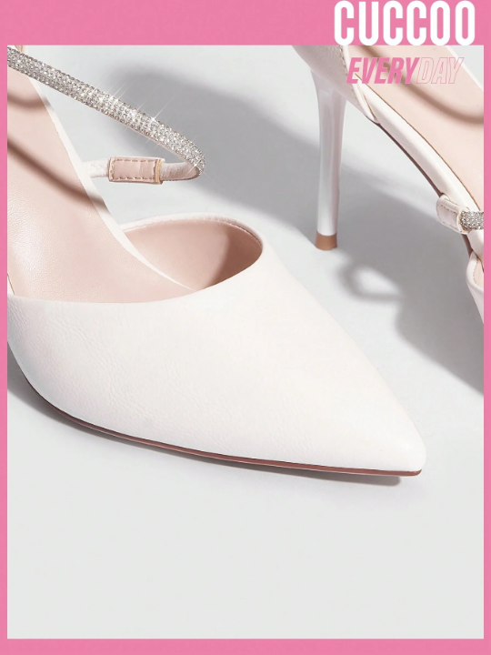 Cuccoo Everyday Collection Woman Shoes Fashion Point Toe White Elegant High-Heeled Shoes For Spring And Summer