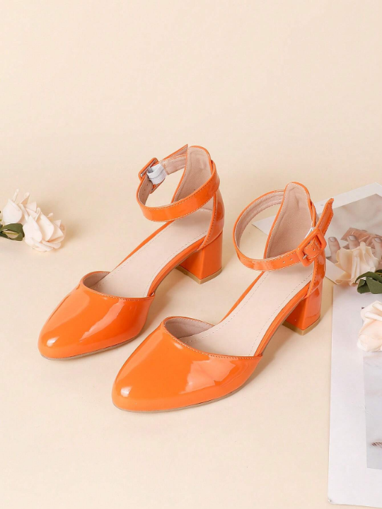 Women's Chunky High Heel Shoes Comfortable And Fashionable Hollow Out Shoes