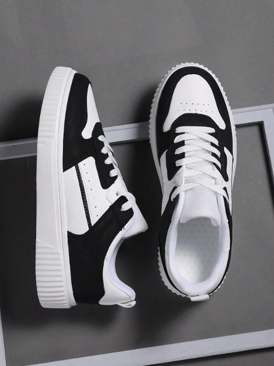 Men's Sports Shoes Fashionable Handsome Casual Shoes Lace-Up Skate Shoes Men's Personality Street Shoes