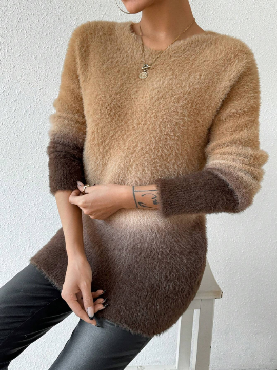 Essnce Round Neck Ombre Sweater