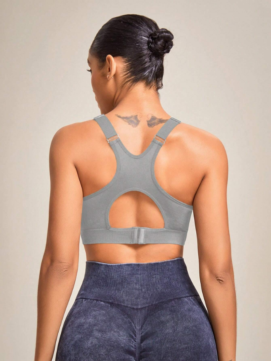 Solid Color Hollow Out Back Sports Vest