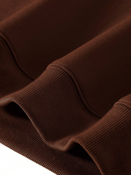 Men's Solid Color Round Neck Long Sleeve Casual Sweatshirt