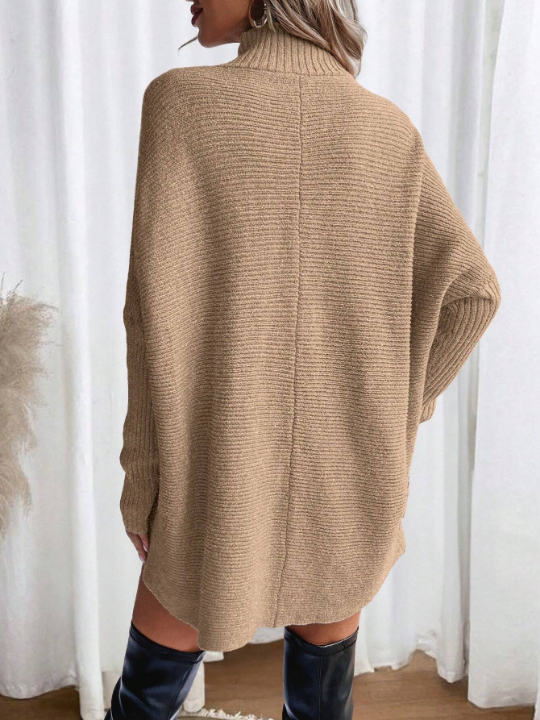 Essnce Casual High Neck Drop Shoulder Sweater
