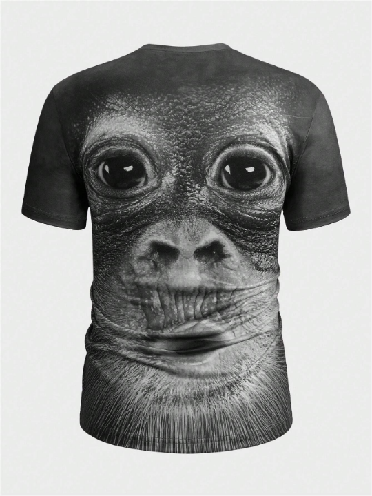 Manfinity LEGND Men's 3d Gorilla Printed Short Sleeve T-Shirt