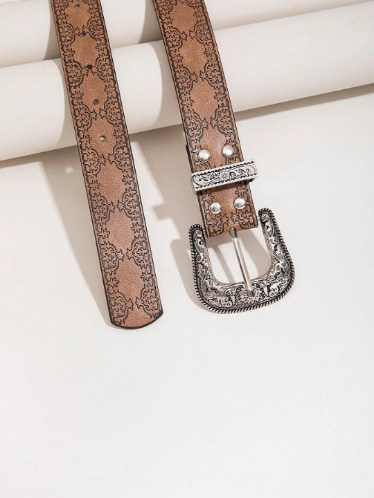 1pc Women's Western Style Denim Belt Boho