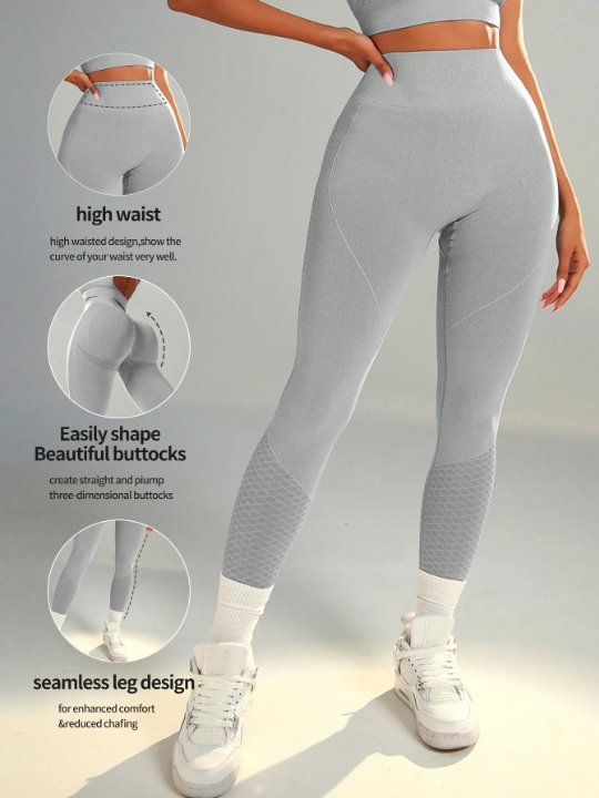 Yoga Basic Solid Color High Waisted Sports Leggings