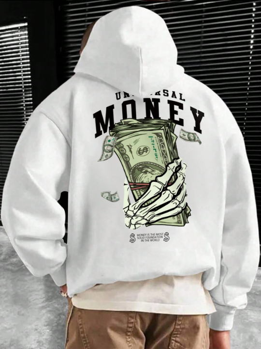 Manfinity Men'S Hoodies With Slogan & Dollar Print
