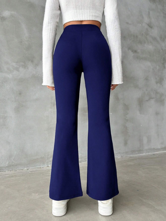 Solid Color Micro-Flared Pants