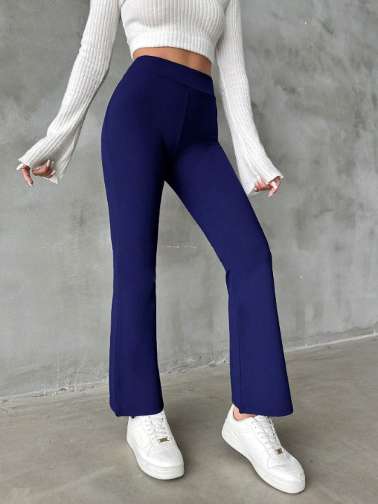 Solid Color Micro-Flared Pants