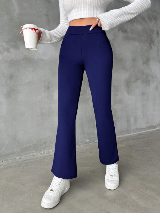 Solid Color Micro-Flared Pants