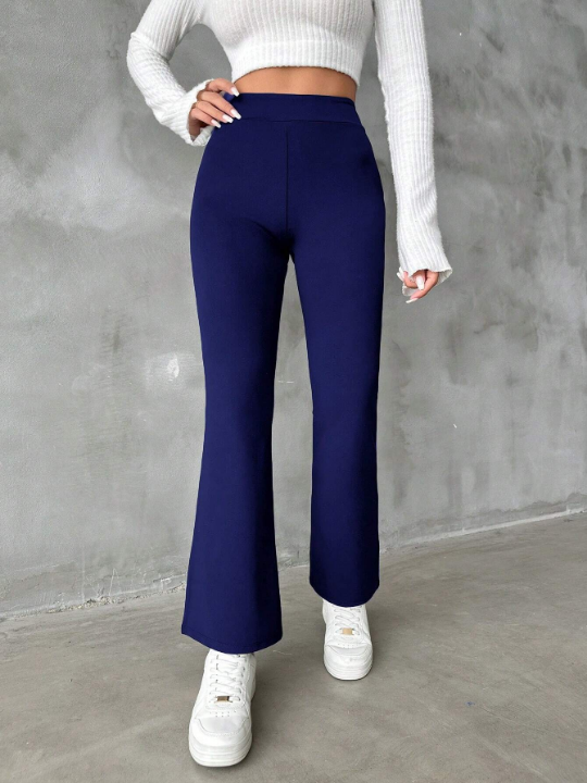 Solid Color Micro-Flared Pants