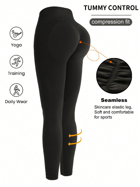 Yoga Basic Seamless High Elasticity Exercise Leggings