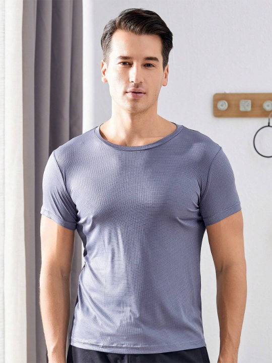 Men's Loose Fit Short Sleeve Workout Top For Gym, Basketball, Soccer, Running In Summer Gym Clothes Men Basic T Shirt