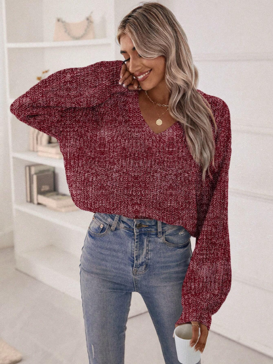 LUNE V-Neck Casual Long Sleeve Sweater